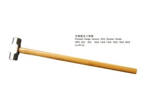 Sledge Hammer With Polished Wooden Handle