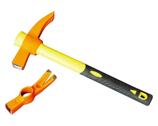 French Type Orange Color Claw Hammer With Plastic-Coating Handle