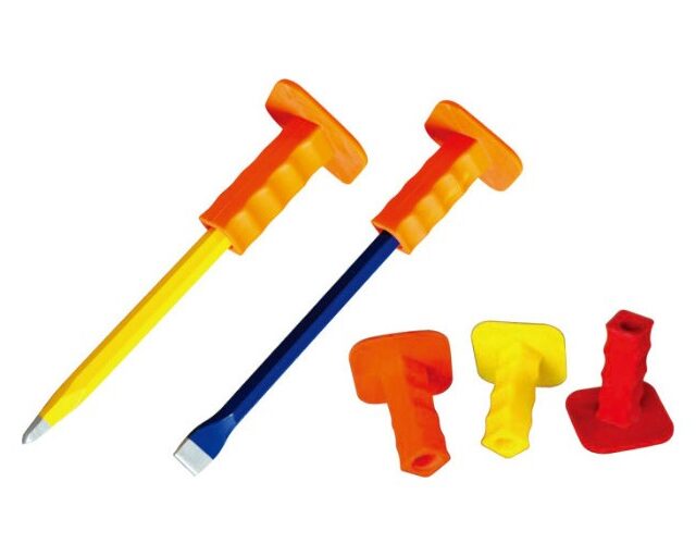 Hexagonal Cold Chisel With Rubber Holder