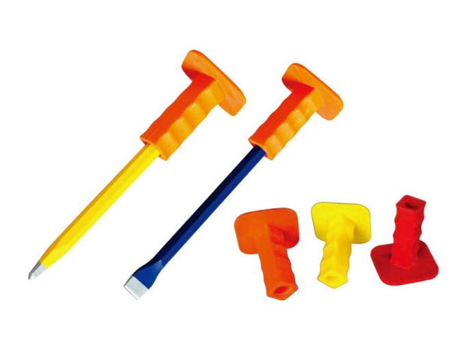 Hexagonal Cold Chisel With Rubber Holder