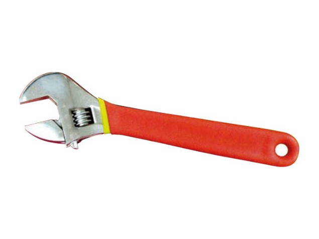 Dipped Handle Adjustable Wrench (Black)